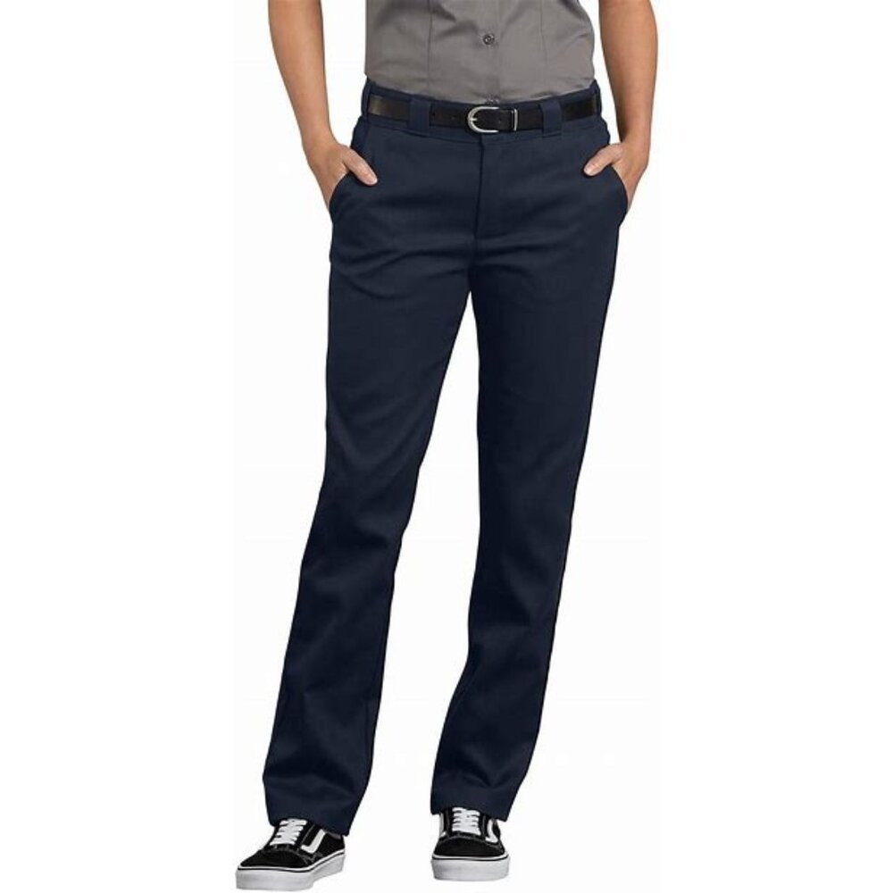 NWT Dickies Navy Flex Work Pant Slim Straight Leg sz 8 Reg
